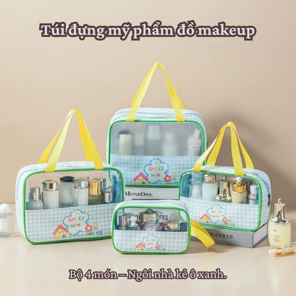 Ảnh 8 của Túi đựng mỹ phẩm, đồ trang điểm, Makeup BEABIAI chống thấm nước, có quai xách, khóa kéo tiện lợi