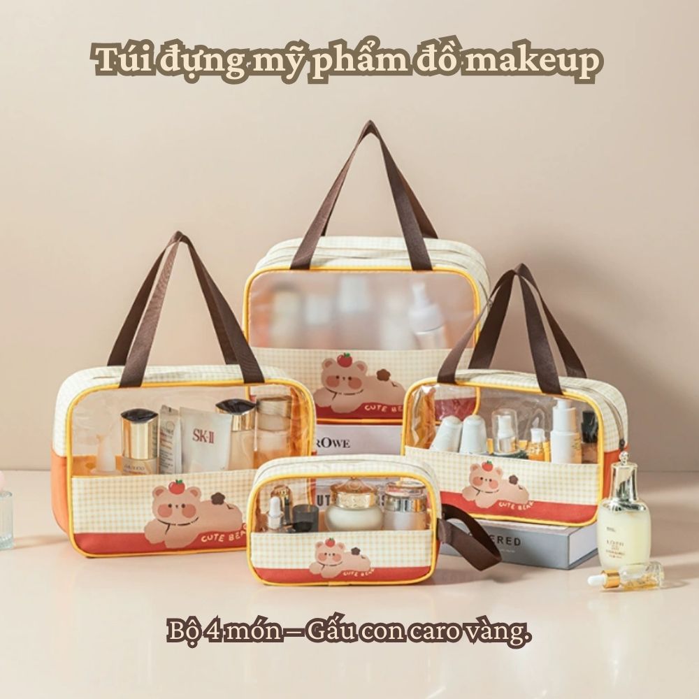 Ảnh 7 của Túi đựng mỹ phẩm, đồ trang điểm, Makeup BEABIAI chống thấm nước, có quai xách, khóa kéo tiện lợi