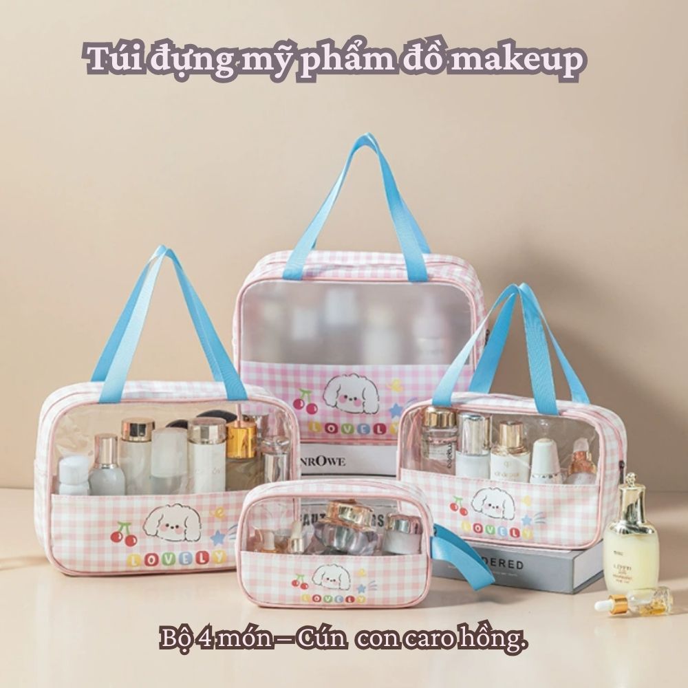 Ảnh 9 của Túi đựng mỹ phẩm, đồ trang điểm, Makeup BEABIAI chống thấm nước, có quai xách, khóa kéo tiện lợi