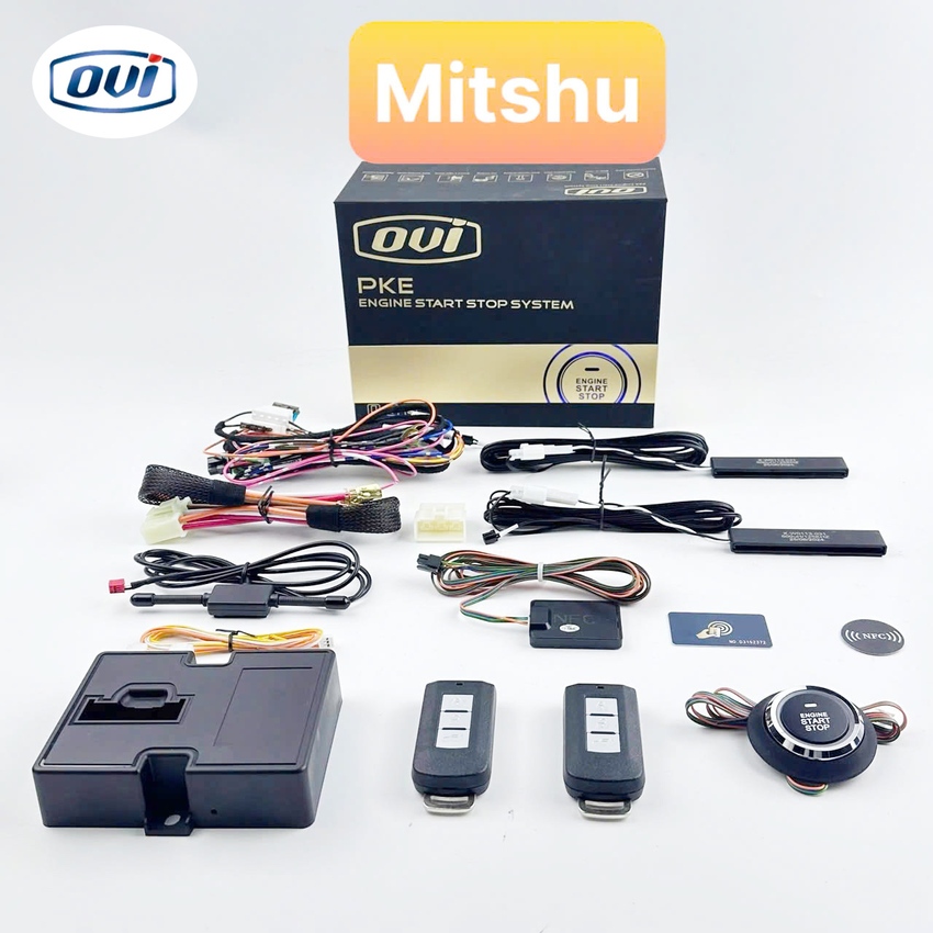Bộ chìa khóa thông minh START-STOP, nhãn hiệu OVI, điều khiển từ xa dành cho ô tô Mitsubishi