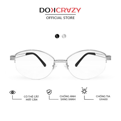 Gọng kính tròn DOKCRAZY SLIM Chất Liệu Kim Loại, Chống ánh sáng xanh, tia UV40, Unisex, Kiểu Dáng Hiện Đại, Thời Trang