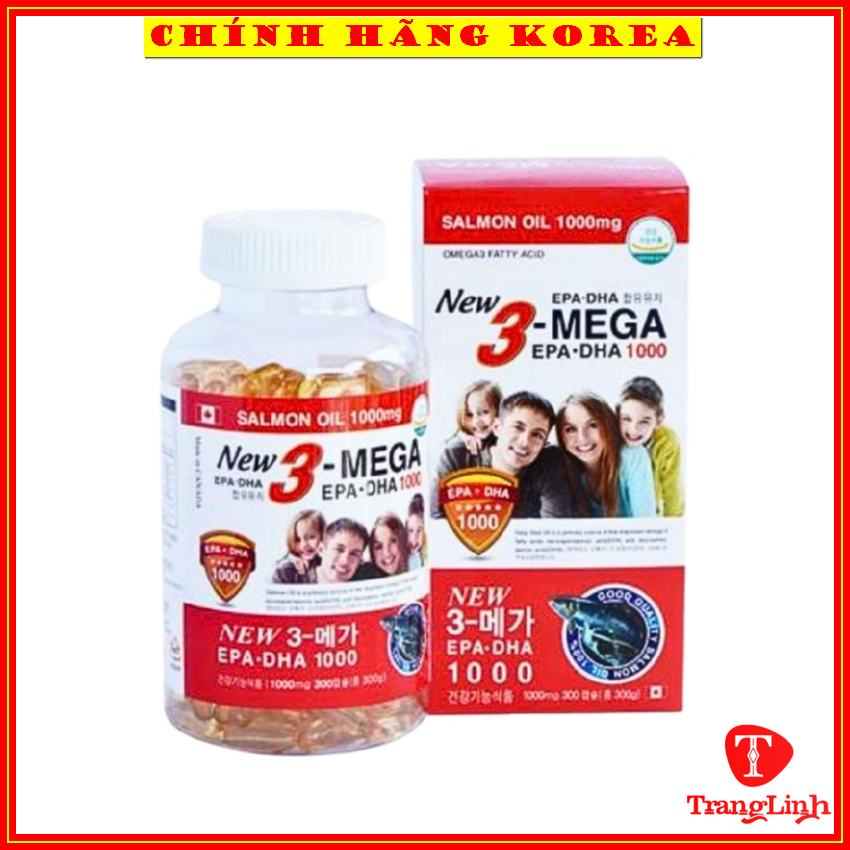 Viên uống dầu cá Omega 3 Canada xuất Hàn chính hãng, hộp 300 viên - Viên Omega3 bổ mắt, chắc xương, 