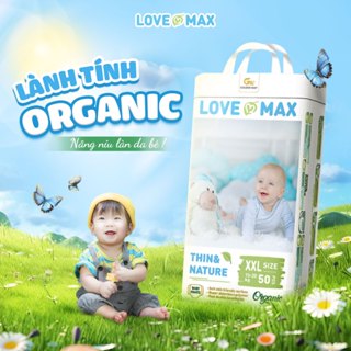   KHÔNG QUÀ  Tã Dán Bỉm Quần Love Max Organic Bịch 50 Miếng Thấm Hút 1000ml Không Vón Cục 