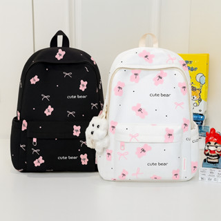 Balo đi học Nữ họa tiết gấu dễ thương HAZIN đựng vừa laptop 15.6inch phong cách Hàn Quốc