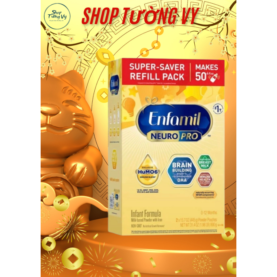 Sữa Enfamil Neuro Pro ( En Vàng ) Mẫu Giấy 890g và Nhựa 587g . Hàng Nội Địa Mỹ Bay Air