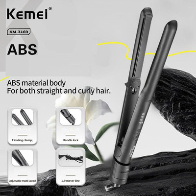 Máy Duỗi Tóc Nam Nữ - Máy Uốn Tóc Nam Nữ Bản Nhỏ Cao Cấp Có Chỉnh Nhiệt Kemei Km - 3169 Bản Kẹp 1.5cm