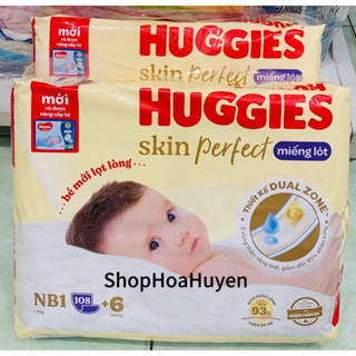  Miếng lót sơ sinh Huggies NB1 Skin Perfect  108+6 miếng và 64+4 miếng -Tã lót sơ sinh huggies 