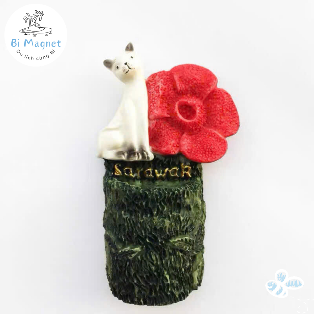[SẴN] Magnet Nam châm Resin Đảo Mèo Kuching Sarawak Dán tủ lạnh Quà lưu niệm Malaysia