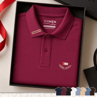  Áo Polo nam thêu cao cấp màu đỏ  Tặng Hộp Gói Quà Xịn  SIXMEN VICTORY -Vải cá sấu FeelMax thoáng mát 