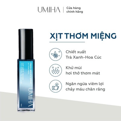 Xịt thơm miệng UMIHA 10ml vị trà xanh thơm mát lạnh