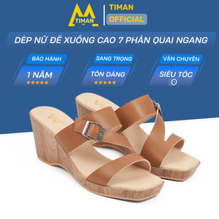  Dép nữ Timanvn DX60 đế xuồng 7 phân quai hậu cao gót quai ngang thời trang đẹp bảo hành 1 năm 