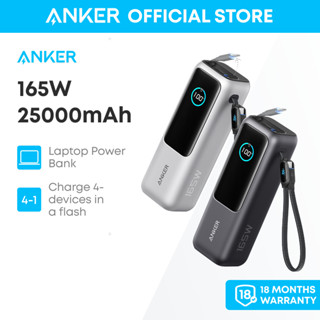 Anker 165W Pin dự phòng cho máy tính xách tay, Bộ sạc di động 25.000mAh với ba cổng USB-C để sạc nhiều thiết bị