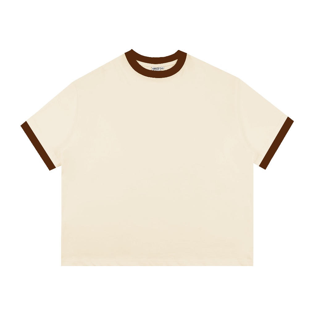 Áo Thun Trơn Phối Cổ Local Brand VIBESTU , Áo Thun Boxy Form Rộng Unisex 250Gsm 100% Cotton | BigBuy360 - bigbuy360.vn