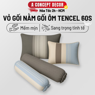 Vỏ Gối Nằm Gối Ôm Tencel 60s A Concept Decor Áo Gối Nằm 50x70cm Vỏ Gối Ôm 35x100cm Cao Cấp Mịn Mát Vỏ Gối Đẹp Mềm Mại