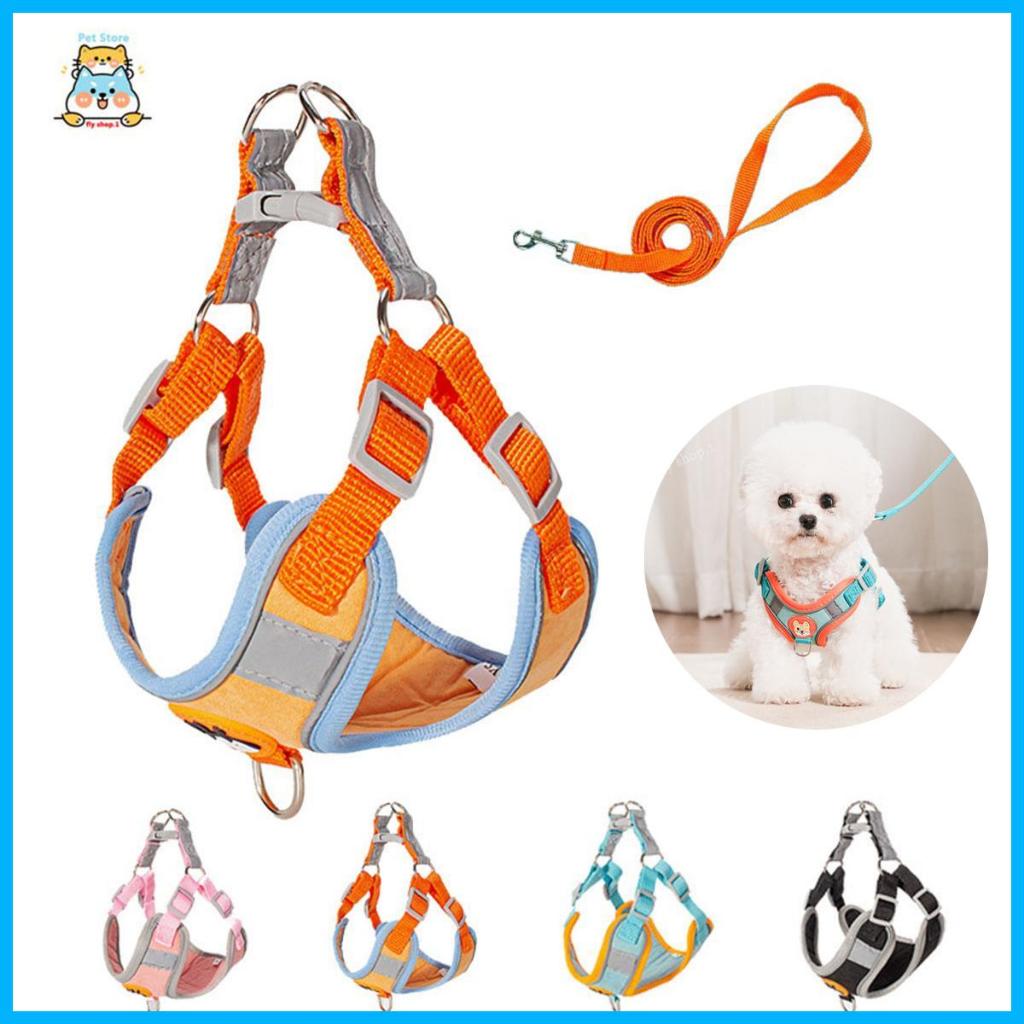 Joy Dây xích dây nịt ngực cho chó cỡ trung đi dạo chống đứt, chống cắn, nhiều màu sắc