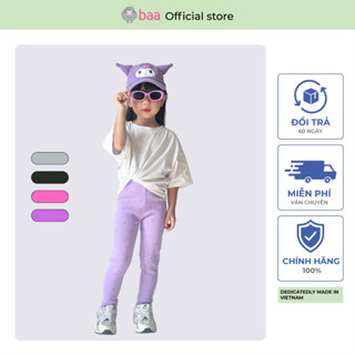 Quần Legging Bé Gái Giữ Nhiệt Cotton Gân (1-10 Tuổi) BaaBaby QU32D