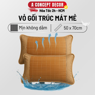 Cặp Vỏ Gối Trúc Điều Hòa A Concept Decor Mát Lạnh Mùa Hè Áo Gối Nằm Làm Từ Trúc Tự Nhiên Hỗ Trợ Vai Gáy