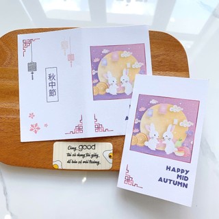 Combo thiệp Trung Thu 5 cái, thiệp viết tay sang trọng, quà tặng ý nghĩa cho khách hàng và người thân