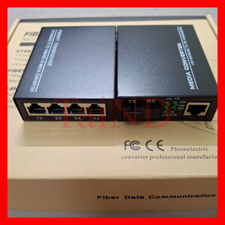 [VN] Conveter quang bộ chuyển đổi quang điện 100-1000Mbps kèm Switch chia mạng sợi đơn khoảng cách 3-20Km vỏ kim loại