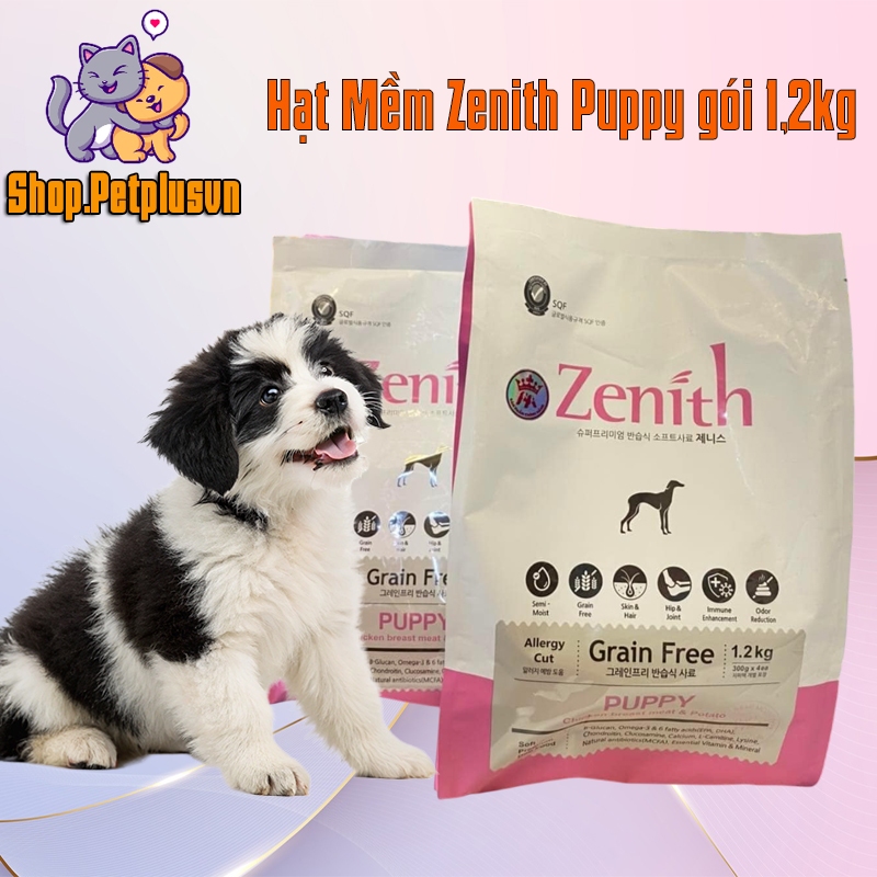 Thức Ăn Hạt Mềm Cho Chó Con Zenith Puppy Grain Free 1.2kg - Thức Ăn Hạt Dẻo Cao Cấp Pet