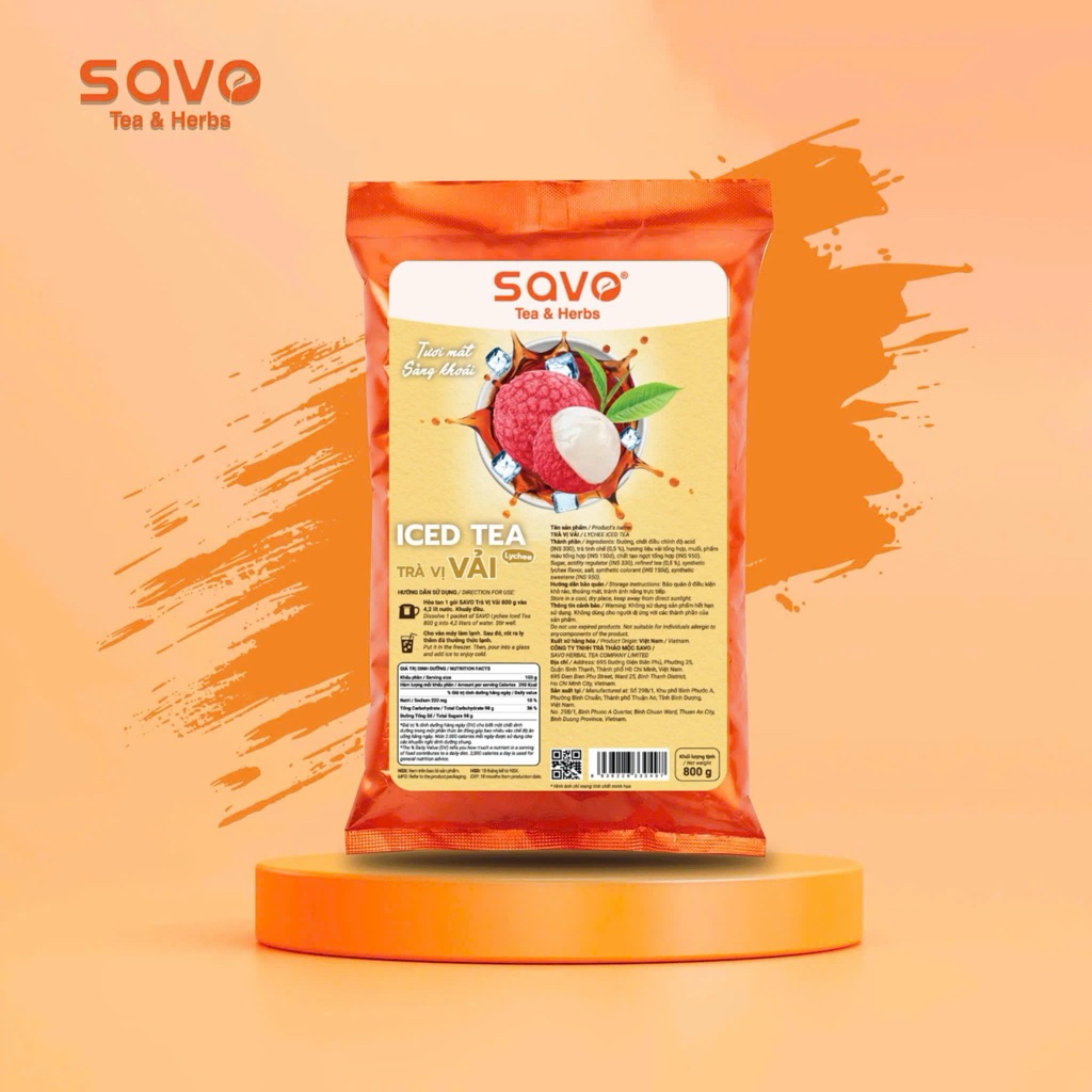 Trà Vải Hòa Tan SAVO (túi lớn 800g)
