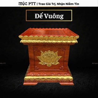  Đôn vuông triện sen mẫu có viền gỗ Hương đá kích thước Mặt 20 25 30 35 cm trang trí nhà cửa 