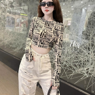 Áo Lưới Mỏng Dài Tay Phối Chữ CÁ Tính