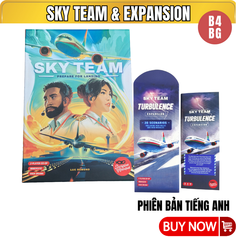 Board game Sky Team và Expansion 2023 2 người chơi nhập vai cơ trưởng - B4KIDS