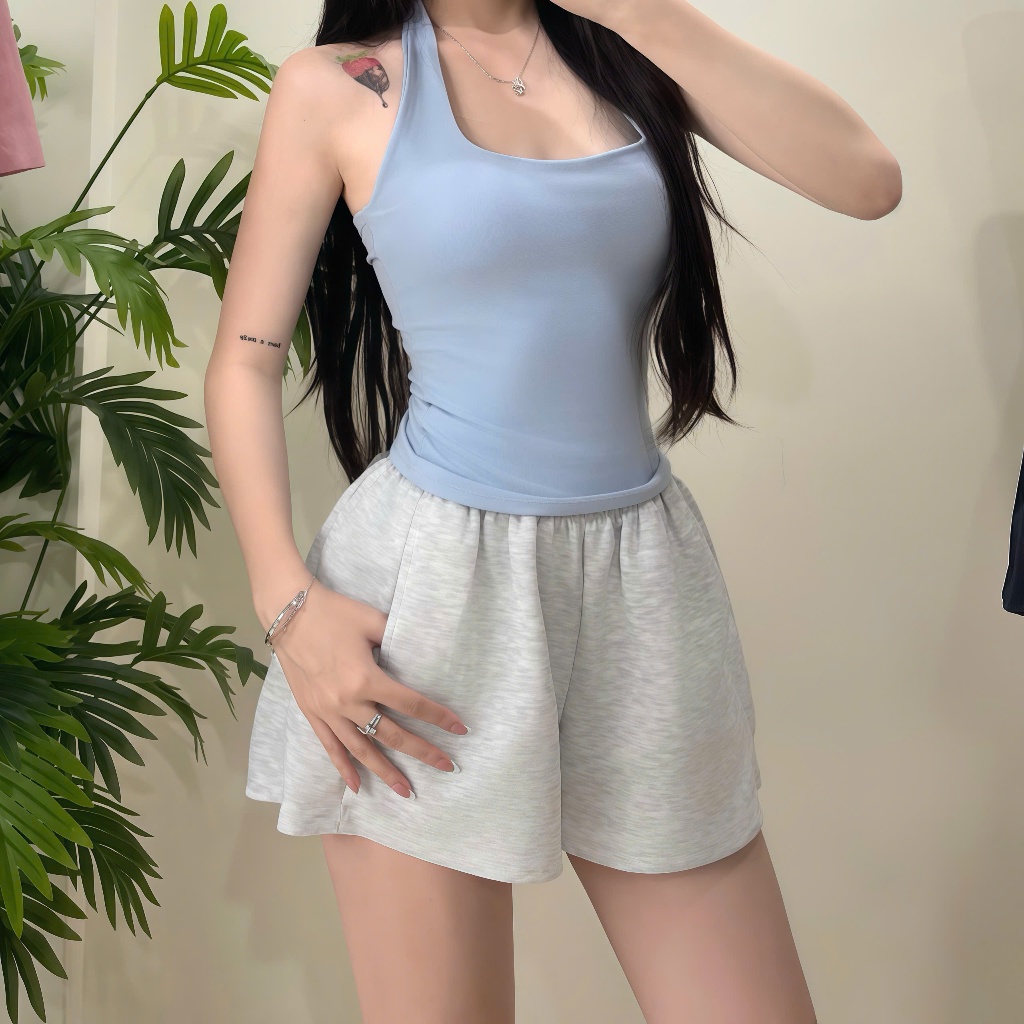 Quần Short Nỉ 2 Da Nữ Bigsize Cạp Chun Co Giãn, Quần Sooc Đùi Ống Rộng Cạp Cao Basic Dễ Phối-QSN001 | BigBuy360 - bigbuy360.vn