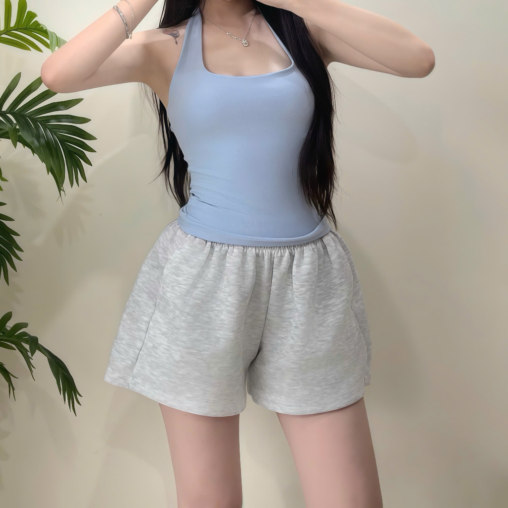 Quần Short Nỉ 2 Da Nữ Bigsize Cạp Chun Co Giãn, Quần Sooc Đùi Ống Rộng Cạp Cao Basic Dễ Phối-QSN001 | BigBuy360 - bigbuy360.vn