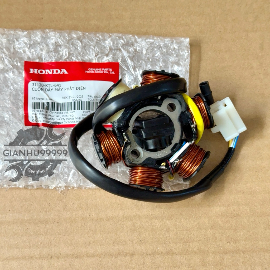 [ 31120KTL641 ] Cuộn dây máy phát điện WAVE ALPHA , Cuộn lửa 6 cục SUPER WAVE HONDA