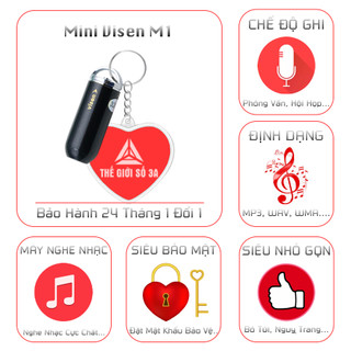  Máy Ghi Âm Mini Visen M1 Chính Hãng – Ghi Âm Rõ Nét - Thiết Kế Siêu Nhỏ -Ghi Âm Kín Đáo - Pin Ghi Âm Tục 24 Giờ 