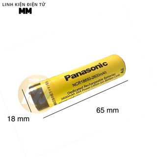 Pin - Battery 18650 dung lượng cao 2600mAh 5C 10A Panasonic - Dùng cho các thiết bị điện tử
