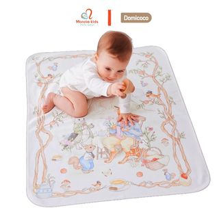 Lót chống thấm thay bỉm Domicoco 70x90cm cho bé sơ sinh chất liệu thoáng khí cao cấp - Monnie Kids