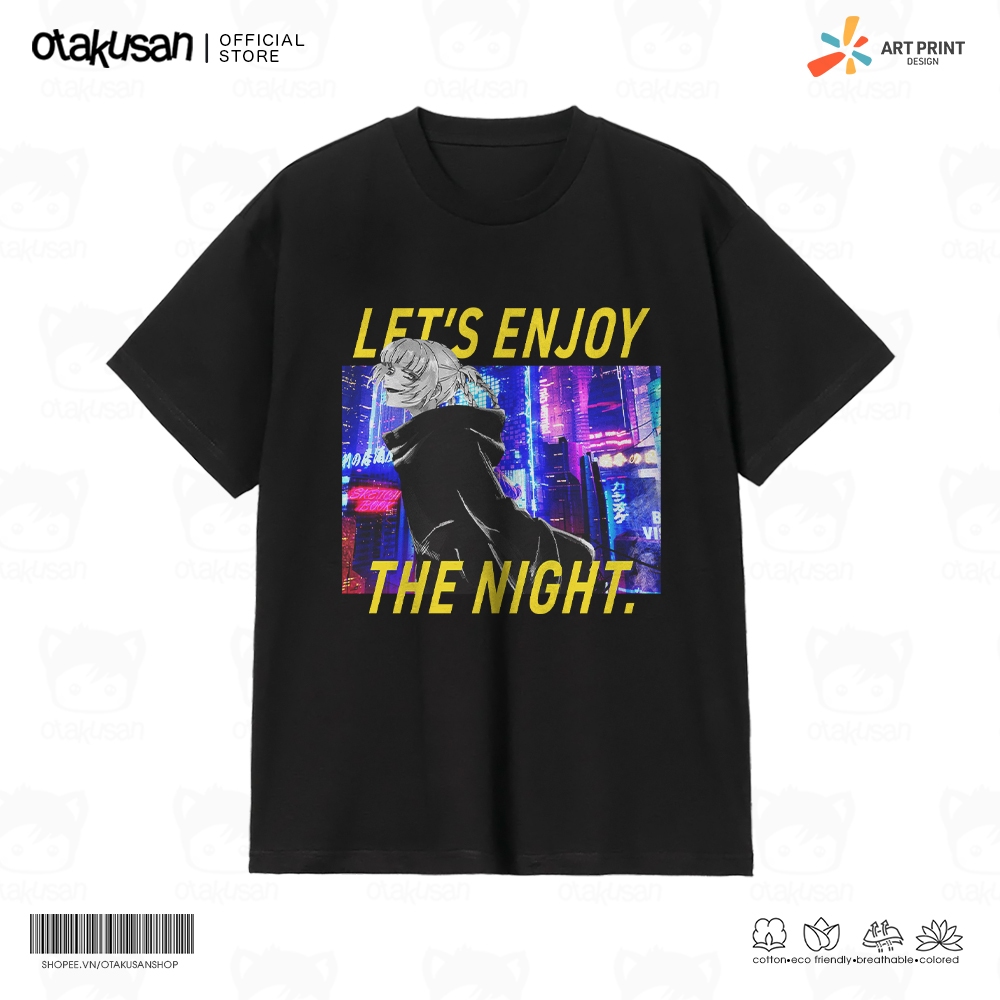 Áo thun Unisex Call of the Night Neon City & Nazuna Cotton 100% ngắn tay