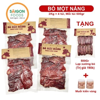  2kg Thịt khô Bò một nắng + Tặng 500gr lạp xưởng bò + Muối kiến vàng -  Giao hàng toàn quốc  