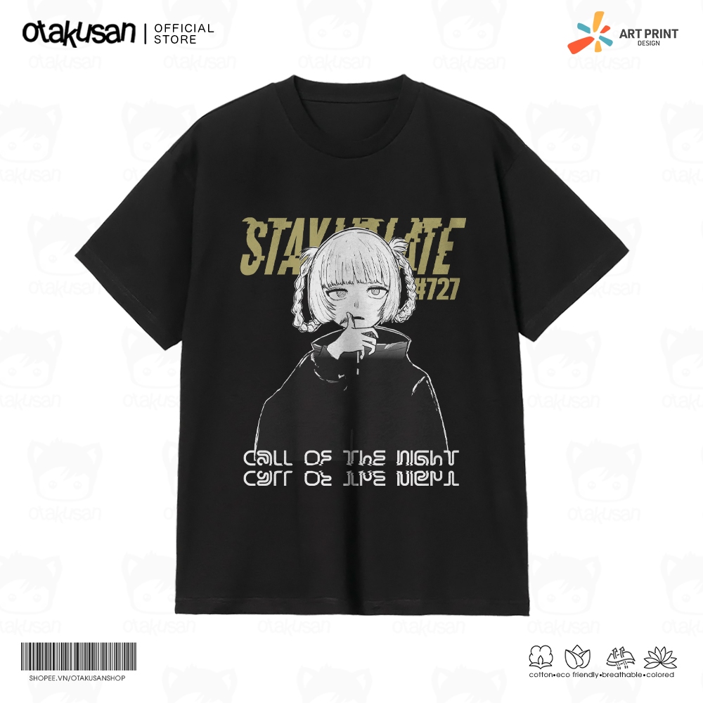 Áo thun Unisex Call of the Night Nazuna Stay Up Night #727 Cotton 100% ngắn tay