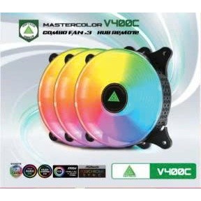  Fan Case VSP V400C Led RGB - Đen   Trắng   Hồng   Xanh  1 Fan  , Fan Gắn Hub 6 Pin 
