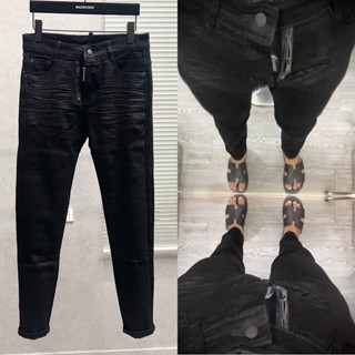  Quần Jean Nam Biker Khóa Zip Lệch DSQ Đen Chữ DSQUARED Milano Hàng Đẹp - Quần Jeans Bò Nam Dày Dặn Giới trẻ 