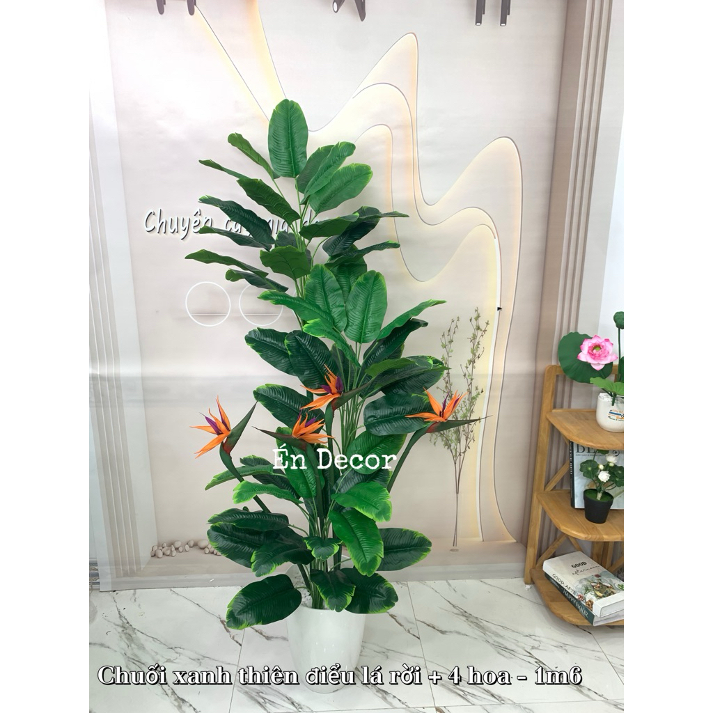 Cây giả, chuối thiên điểu lá rời , cây hoa giả trang trí, cây giả Decor