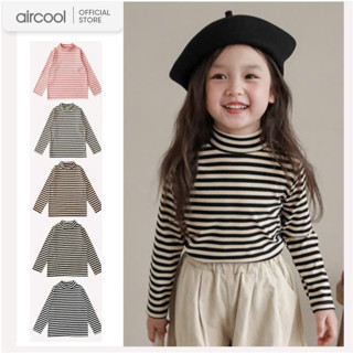Áo giữ nhiệt cho bé gái cổ cao 3 phân sợi cotton AIRCOOL mềm giữ tốt-ANBG18