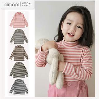 Áo giữ nhiệt cho bé gái AIRCOOL sợi tre mềm co dãn tốt cổ cao 3 cm cho bé từ 2 đến 16 tuổi-ANBG06
