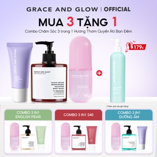 [MUA 3 TẶNG 1] Combo 3in1 Sữa Tắm Lăn Khử Mùi Xịt Dưỡng Tóc Grace and Glow Black Opium dưỡng ẩm tẩy da chết