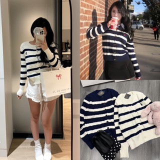 (Hàng QC đẹp) ÁO LEN CARDIGAN RALLPH KẺ NGANG 2 MÀU HÀNG QC phù hợp cho mùa thu đông lễ tết