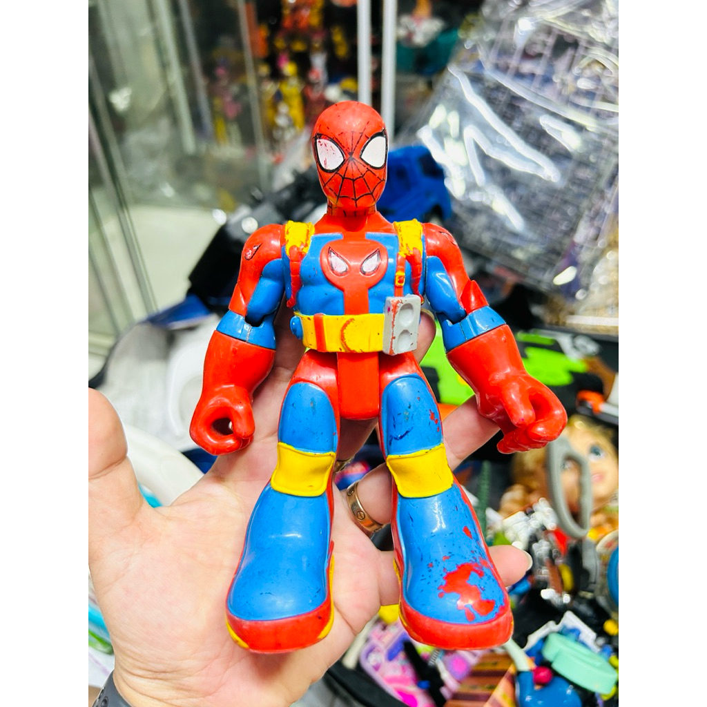 Mô hình Action Figure Spider-Man Figure Yellow Marvel Rescue Heroes Super Friends ( Trầy nhiều)