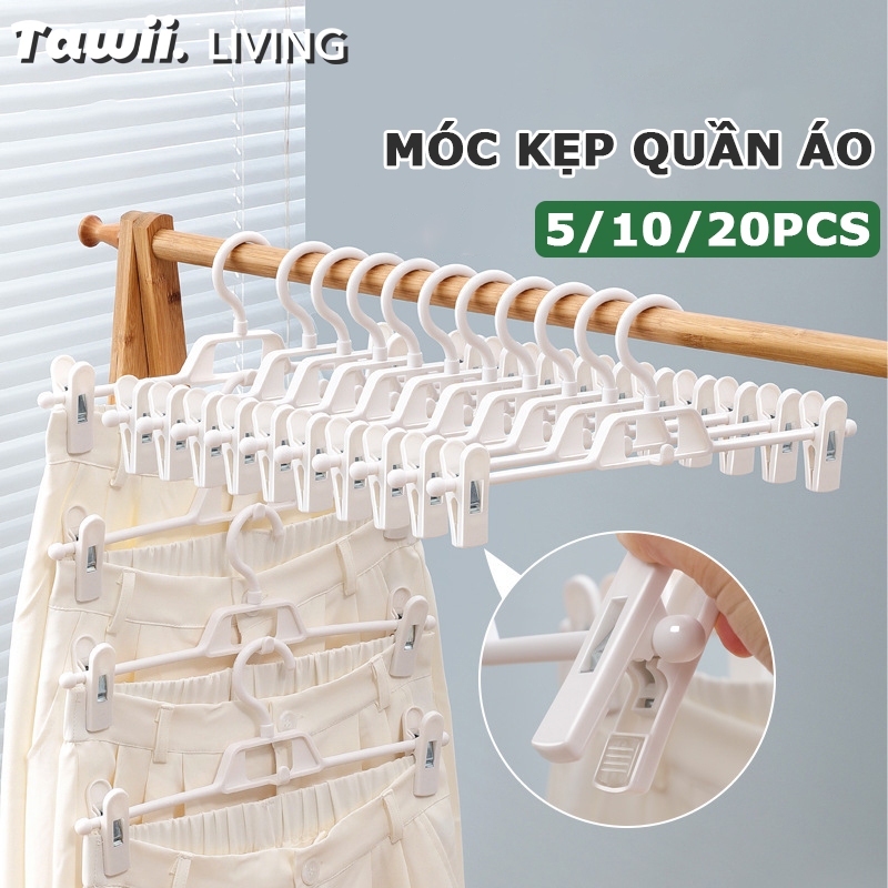Tawii. Móc Treo Đồ Lót Xoay 360 độ Móc Treo Quần Áo Có kẹp Móc Treo đồ Chống Trượt Móc Kẹp quần áo