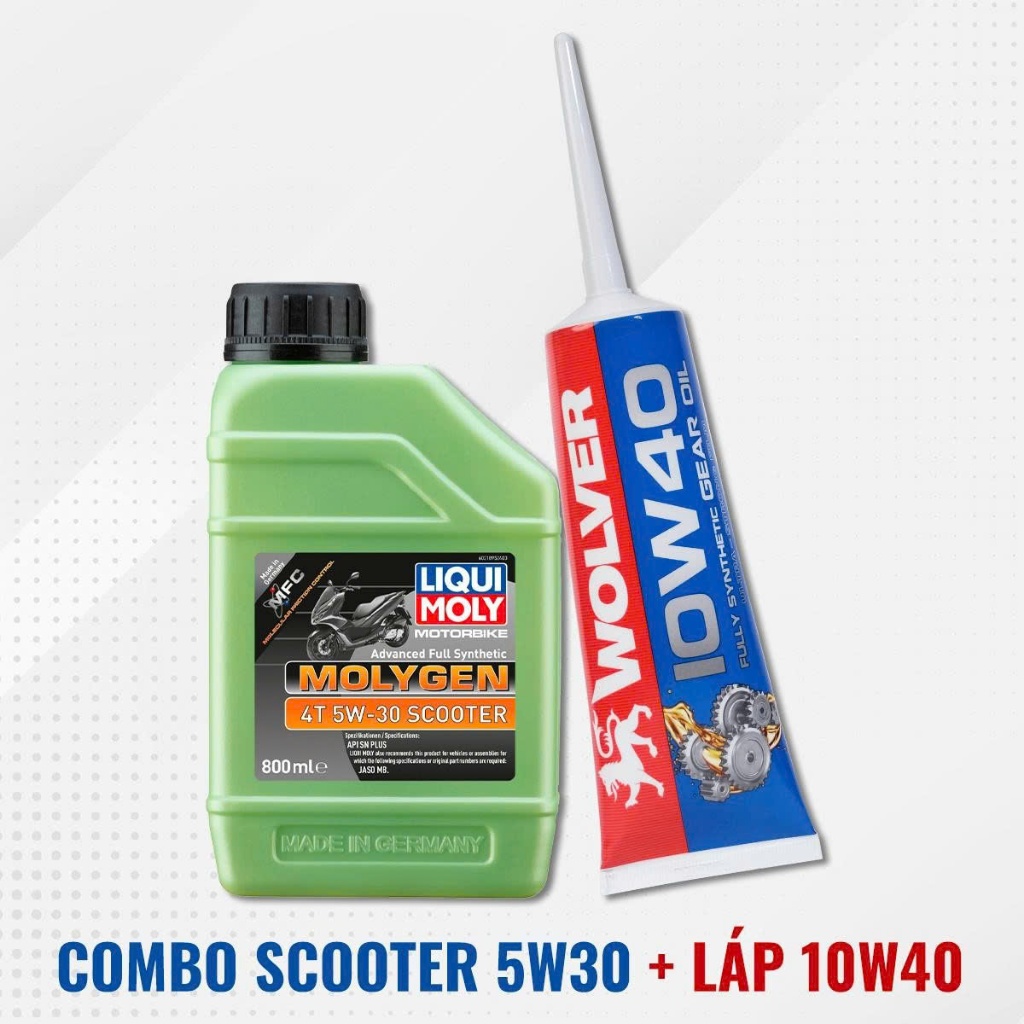 Combo Nhớt Xe Tay Ga LIQUI 5W30 MOLY 4T Molygen Scooter 800ml - Liqui Scooter