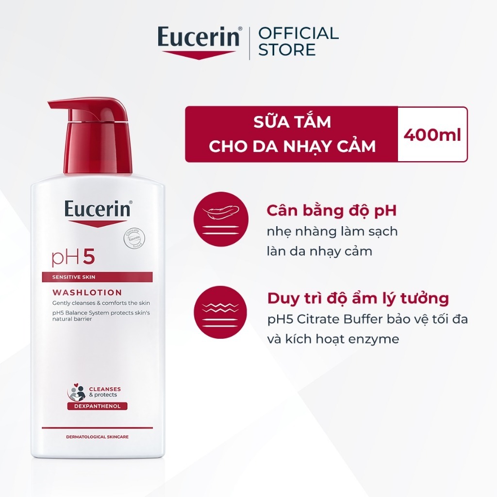 [Hannah x Eucerin] Sữa tắm cho da nhạy cảm Eucerin pH5 Washlotion 400ml