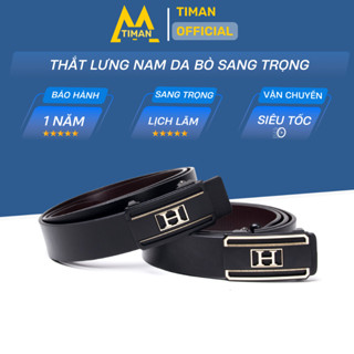  Thắt lưng nam da cao cấp Timanvn dây nịt bản nhỏ vân đẹp đầu khóa kim loại tự động bảo hành 1 năm TN12 