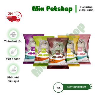 ( TẢI 7 TÚI ) Cát vệ sinh MIKAT cho mèo 3.5kg - 10L cát mèo khử mùi vón cục tốt